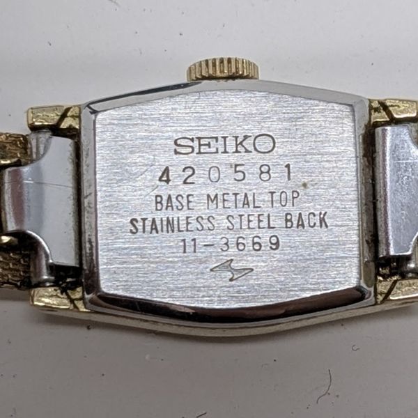 Vintage Seiko Women 11-3669 Fashion Gold Expansion Mechanical Wind 15mm ...