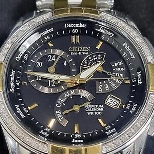 MENS CITIZEN ECO DRIVE E870-S046866 2TONE PERPETUAL CALENDAR