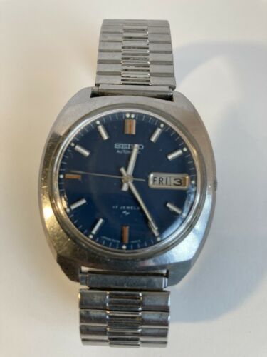 Seiko Automatic Men's Wristwatch-Blue Dial 17 Jewels 7006-8059. 234578-Exc  Cond | WatchCharts