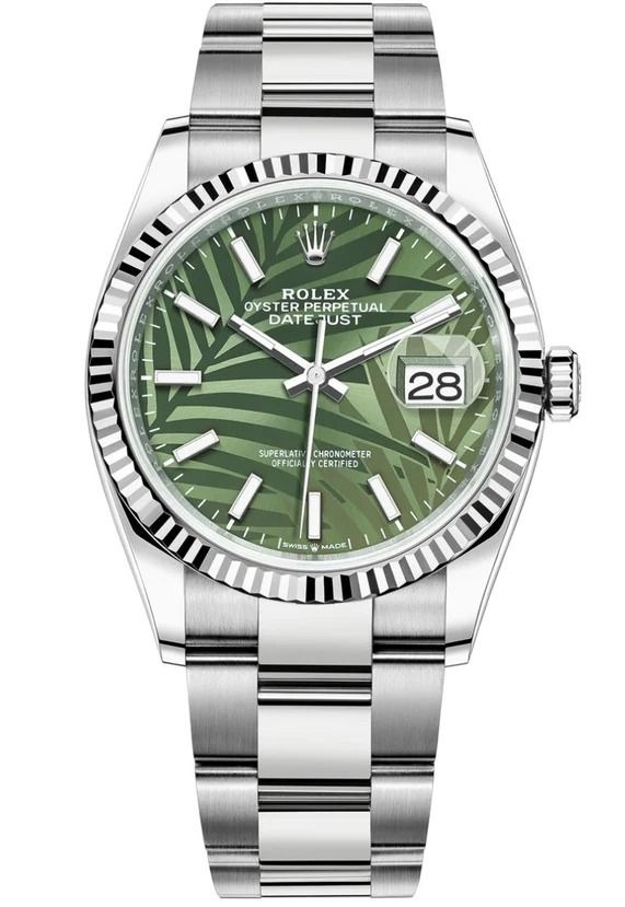 CHEAPEST BNIB 2023 end March Rolex 126234 Palm green motif