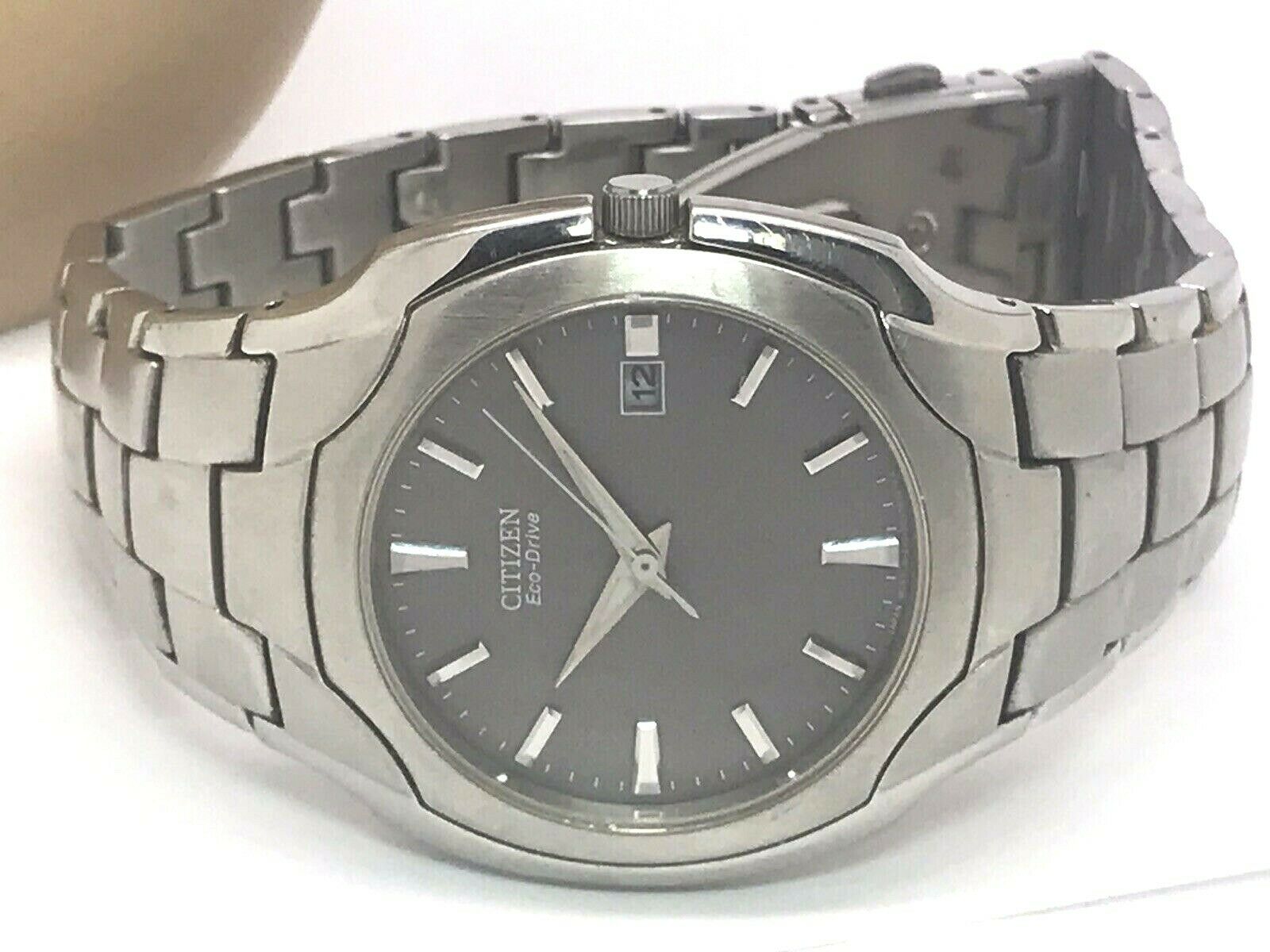 Citizen Eco-Drive E111-S022240 Stainless Steel Gray Dial Date