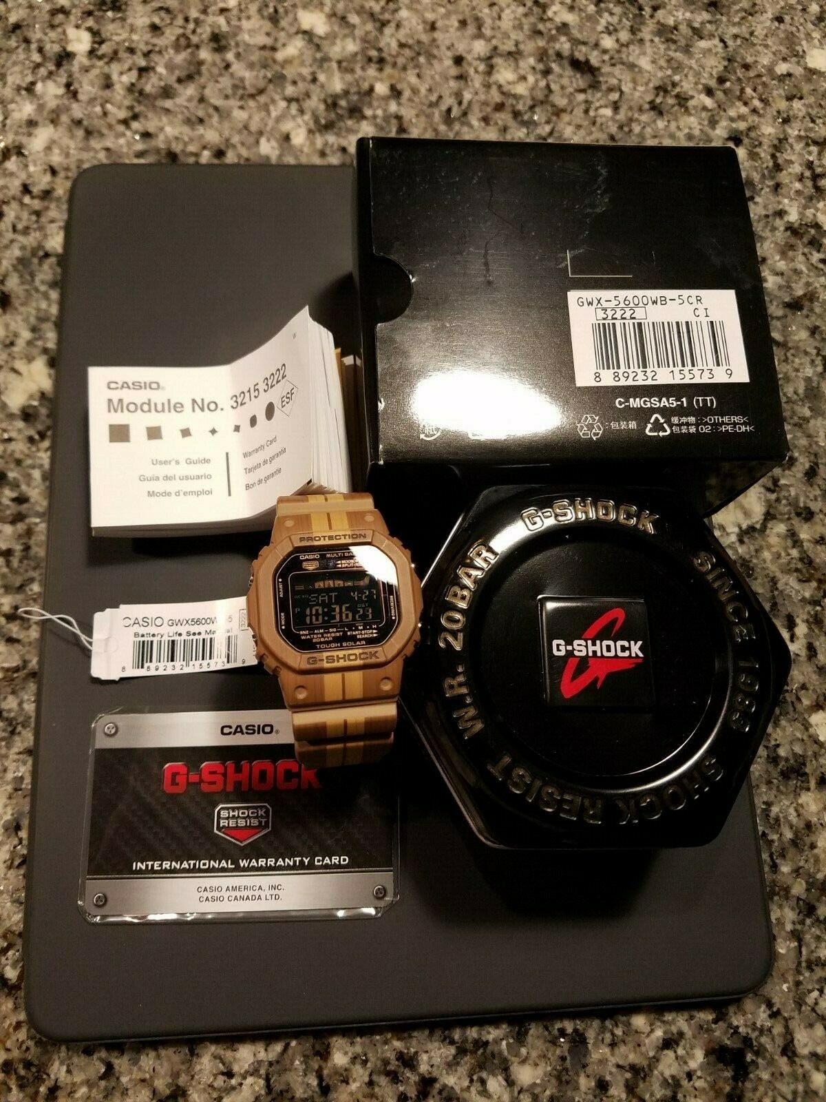 Casio G-Shock GWX-5600WB-5 Brown Tan Wood Grain (Rare