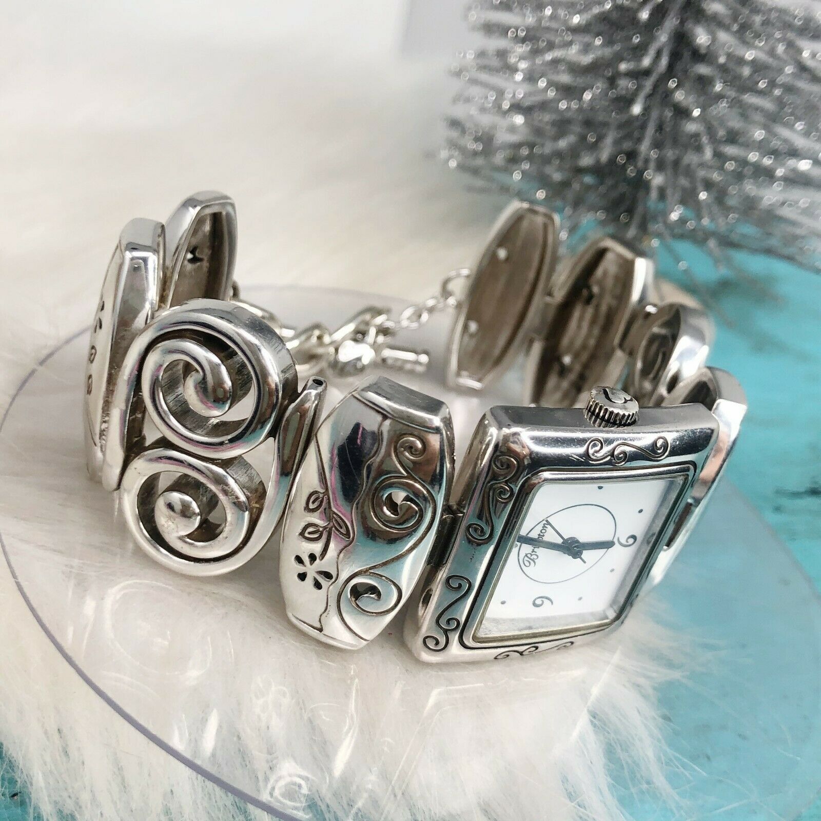Brighton Watch Mallorca Silver Plate Wide Link Bracelet Band 