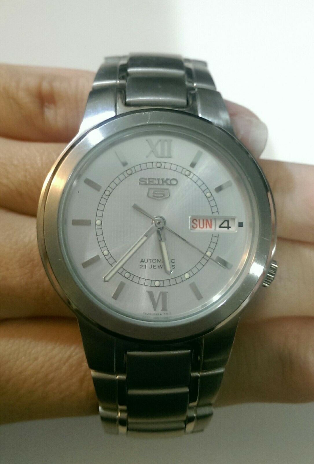 Men's Seiko 5 Automatic Wrist Watch 7S26-02N0 A4 Silver/Roman