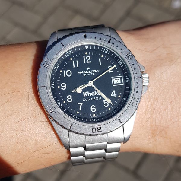 Hamilton SALE / Hamilton Khaki Sub 660ft Black Dial Qz Men's
