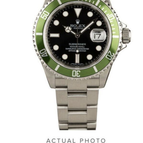 Rolex Submariner Steel Green Ceramic Watch HULK 116610LV WatchCharts