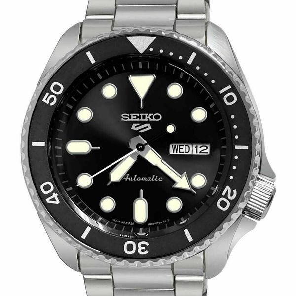 NEW Seiko 5 Sports Automatic Black Dial Date Day Stainless Steel ...