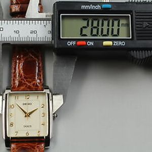 N MINT] SEIKO Dolce 5E31-5000 Quartz Gold Tank Shaped Vintage
