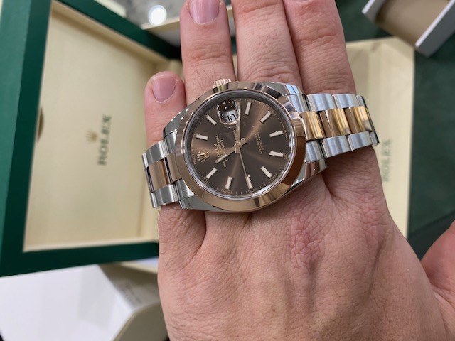 FSOT NIB Rolex 126301 Datejust 41 18k RG Chocolate Dial WatchCharts