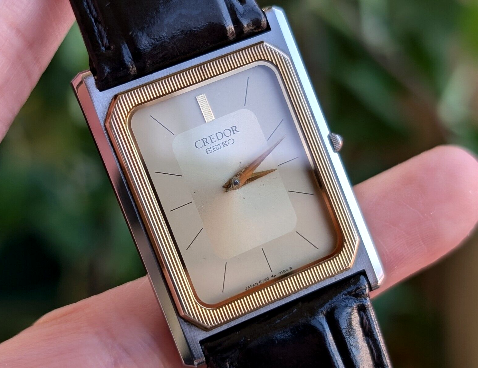 N Mint] SEIKO CREDOR 6730-5090 Gold 14K quartz Men's Watch Vintage