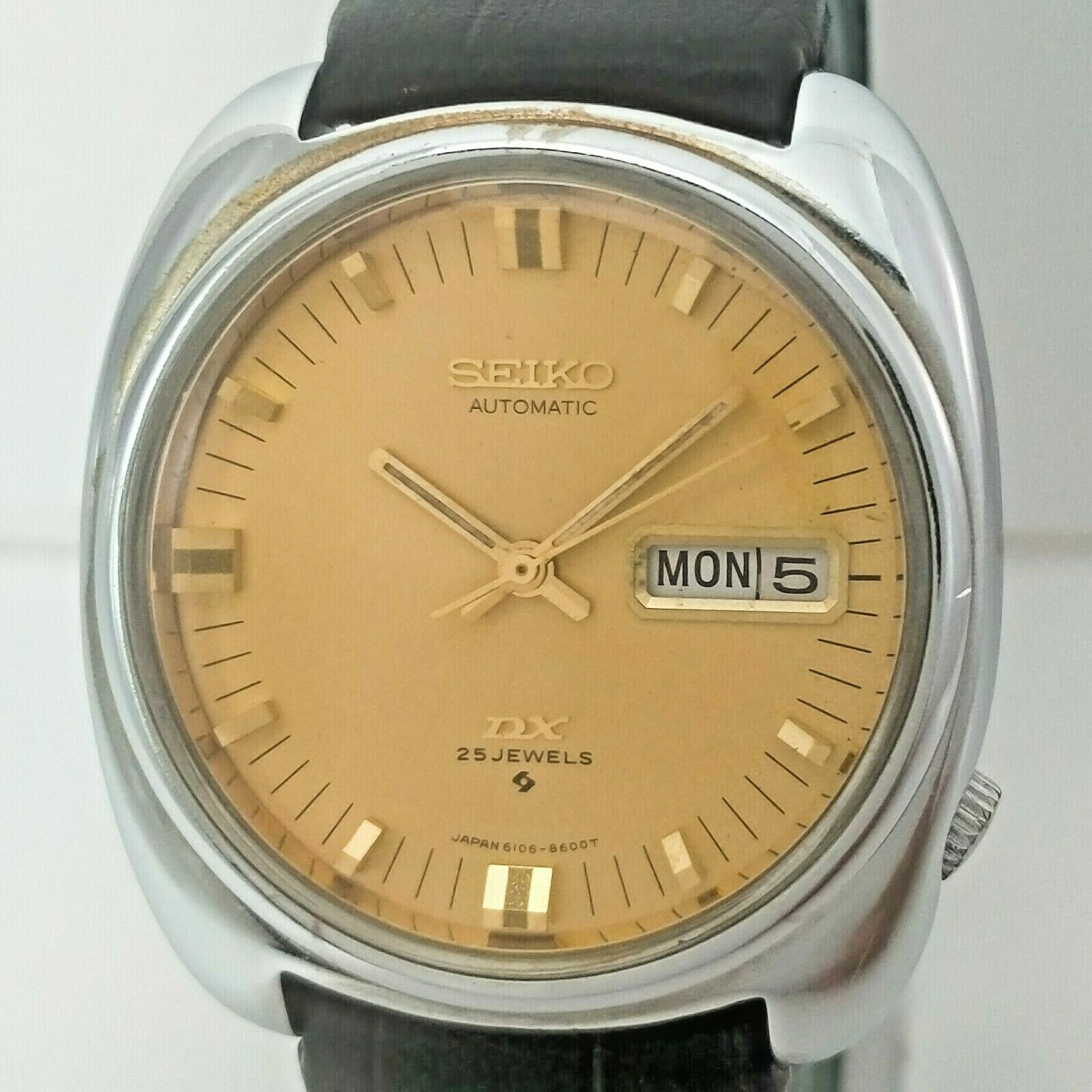 SEIKO DX AUTOMATIC 25 JEWELS 6106-8480 DAY/DATE JAPAN MEN'S