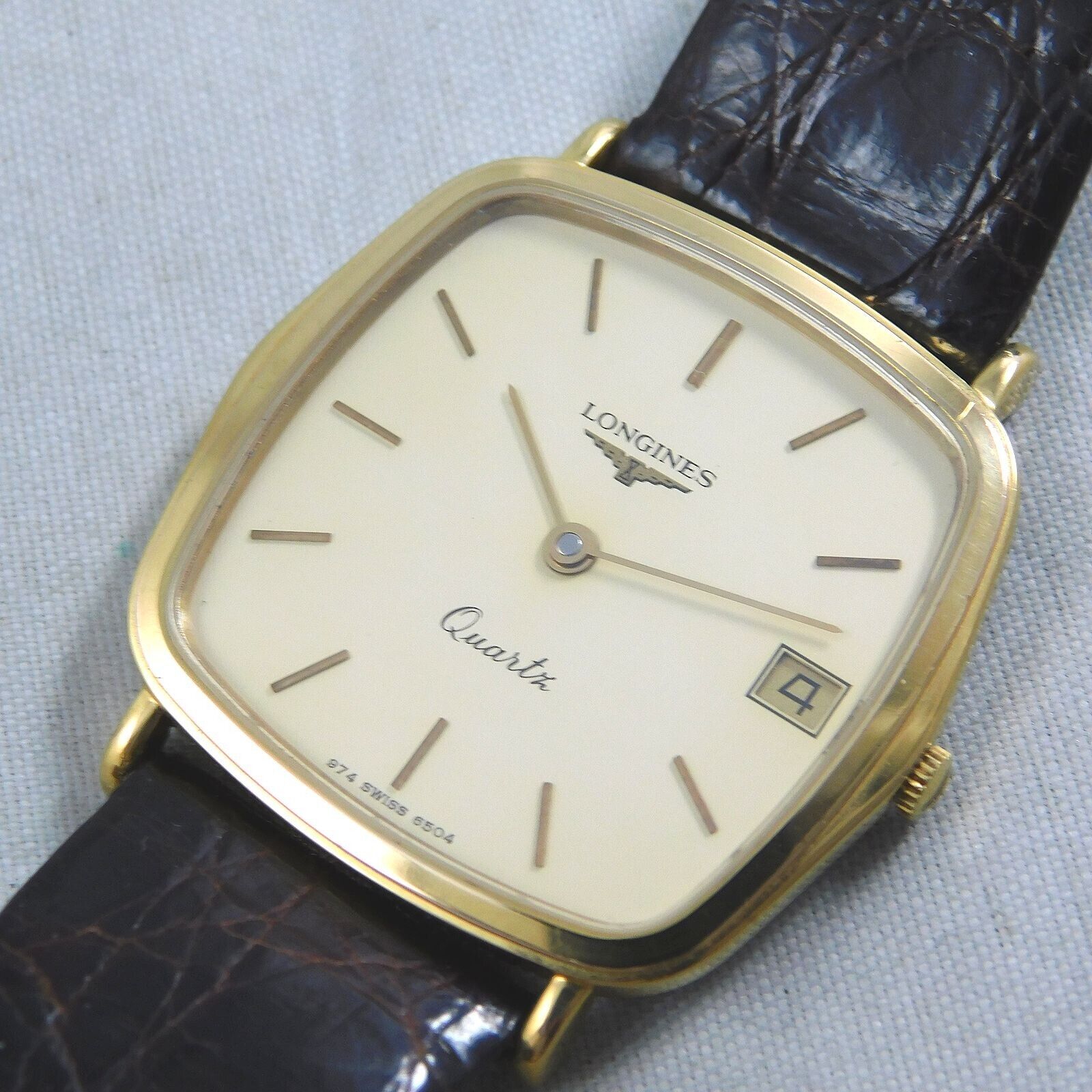 LONGINES Ti Quartz 腕時計 LONGINES L974.2 DATE MEN'S GOLD PLATED VINTAGE WATCH SWISS MADE