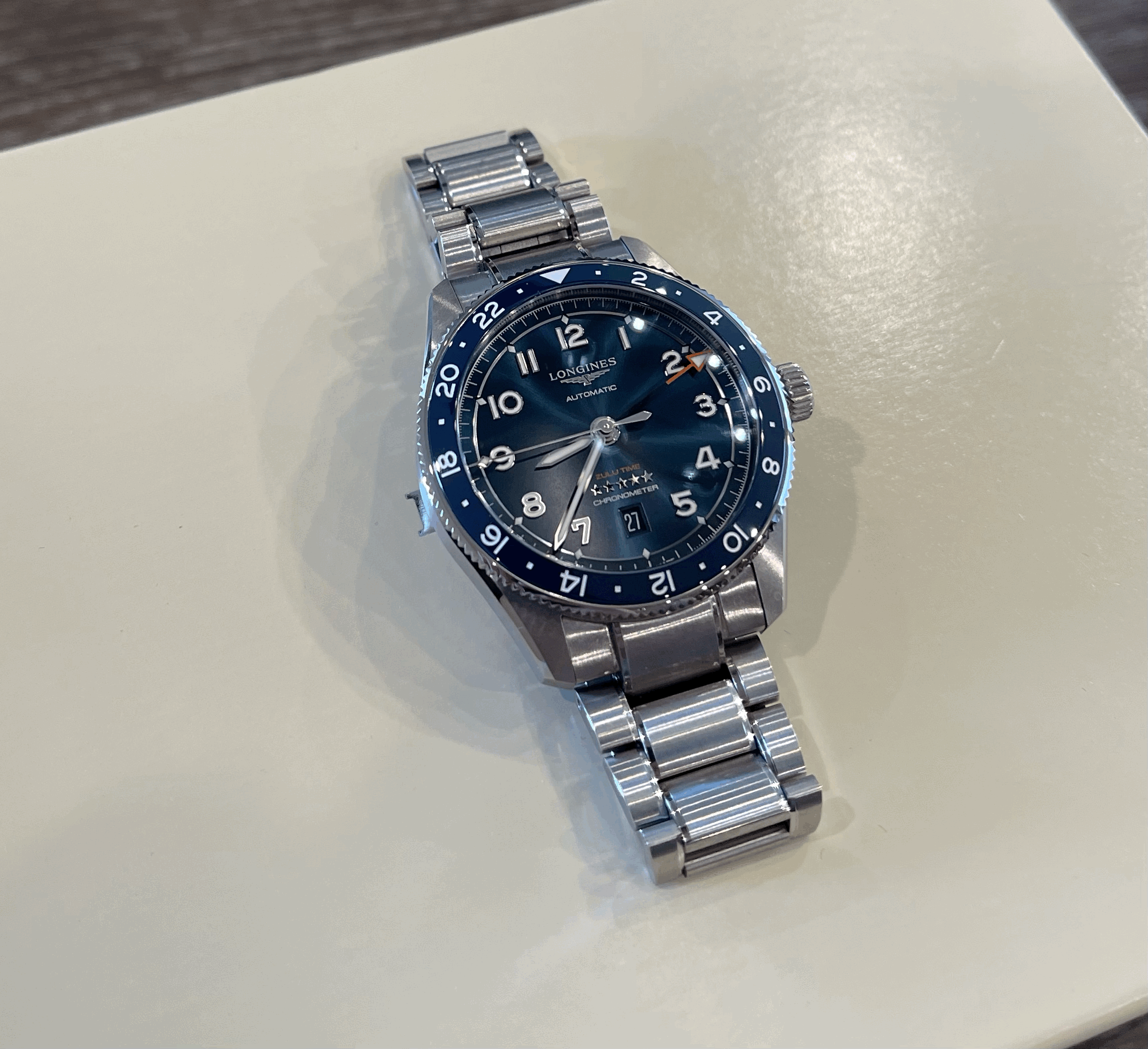 2 400 USD For Sale Longines Zulu Time blue on bracelet