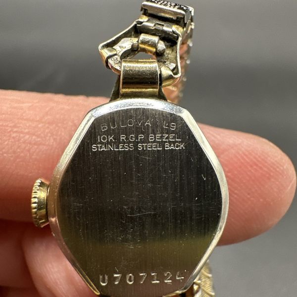Vintage Ladies Bulova 10k Gold RGP Watch Swiss Wind Up RUNS ...