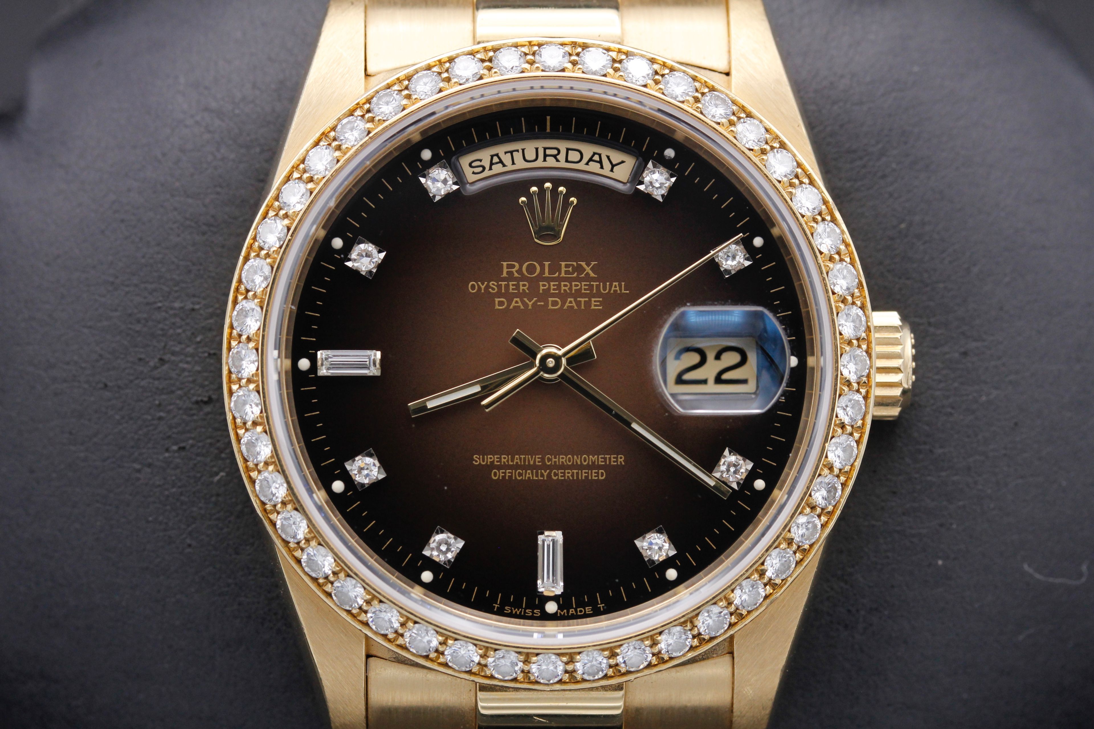 Rolex Day Date Diamond Bezel 18348