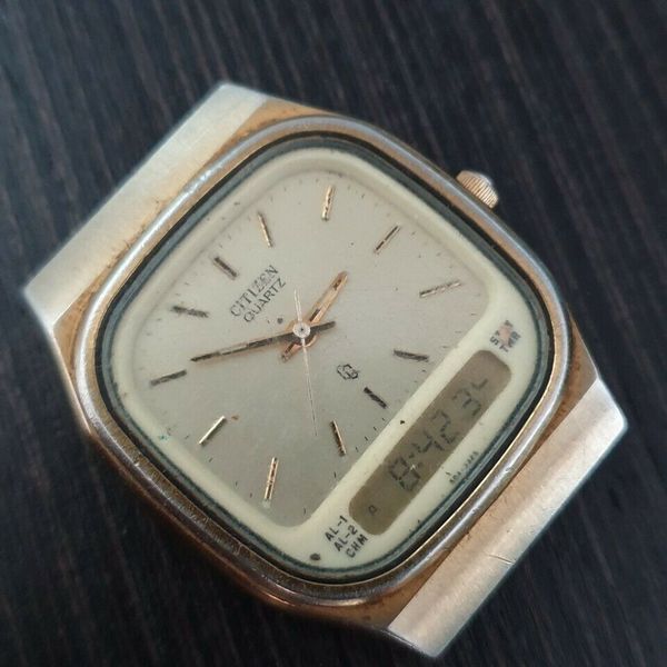 Vintage Citizen CQ Ana-Digi 8950-082834 Japan Gold Watch parts repair ...