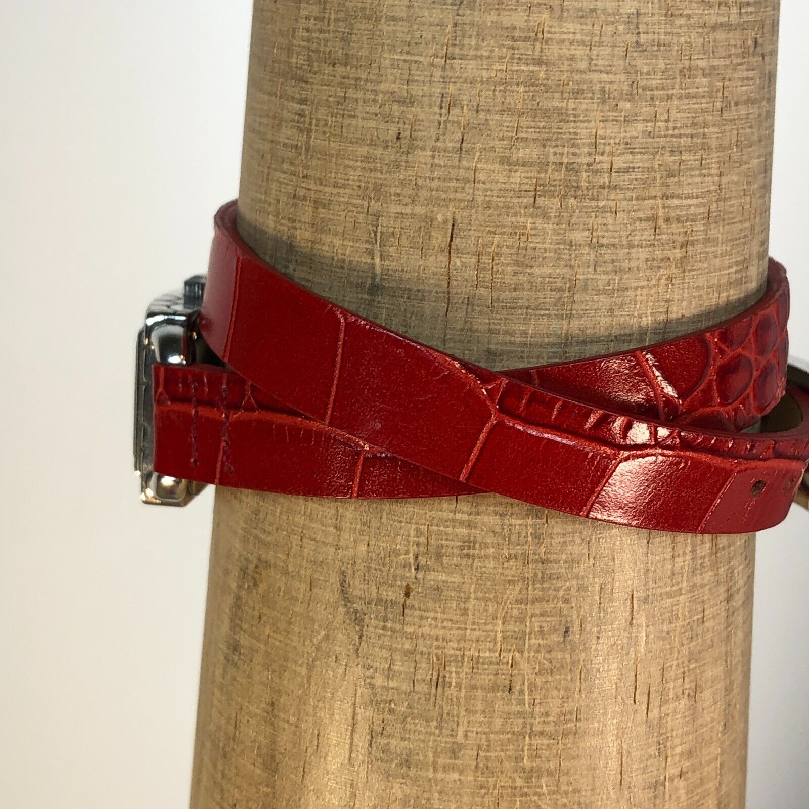 Brighton Petoskey Women Silver Red Double Wrap Leather Band  display picture 2