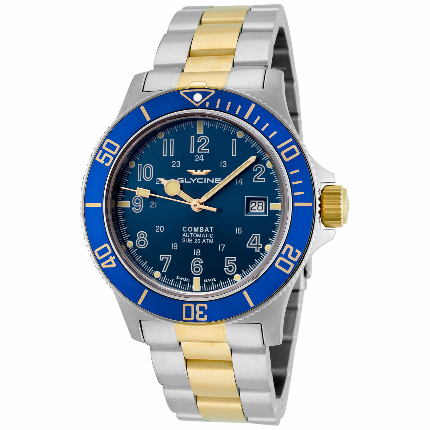 Glycine Men s Combat Sub Automatic 42mm Two Tone GL0081 BRAND