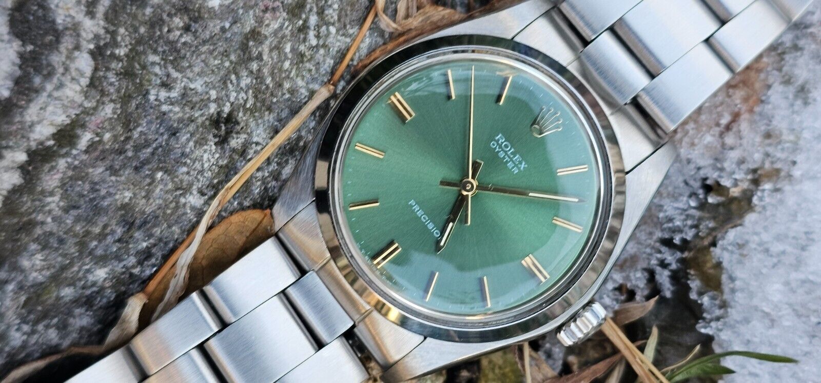 Vintage rolex oyster 6426 olive green dial men's hand-winding