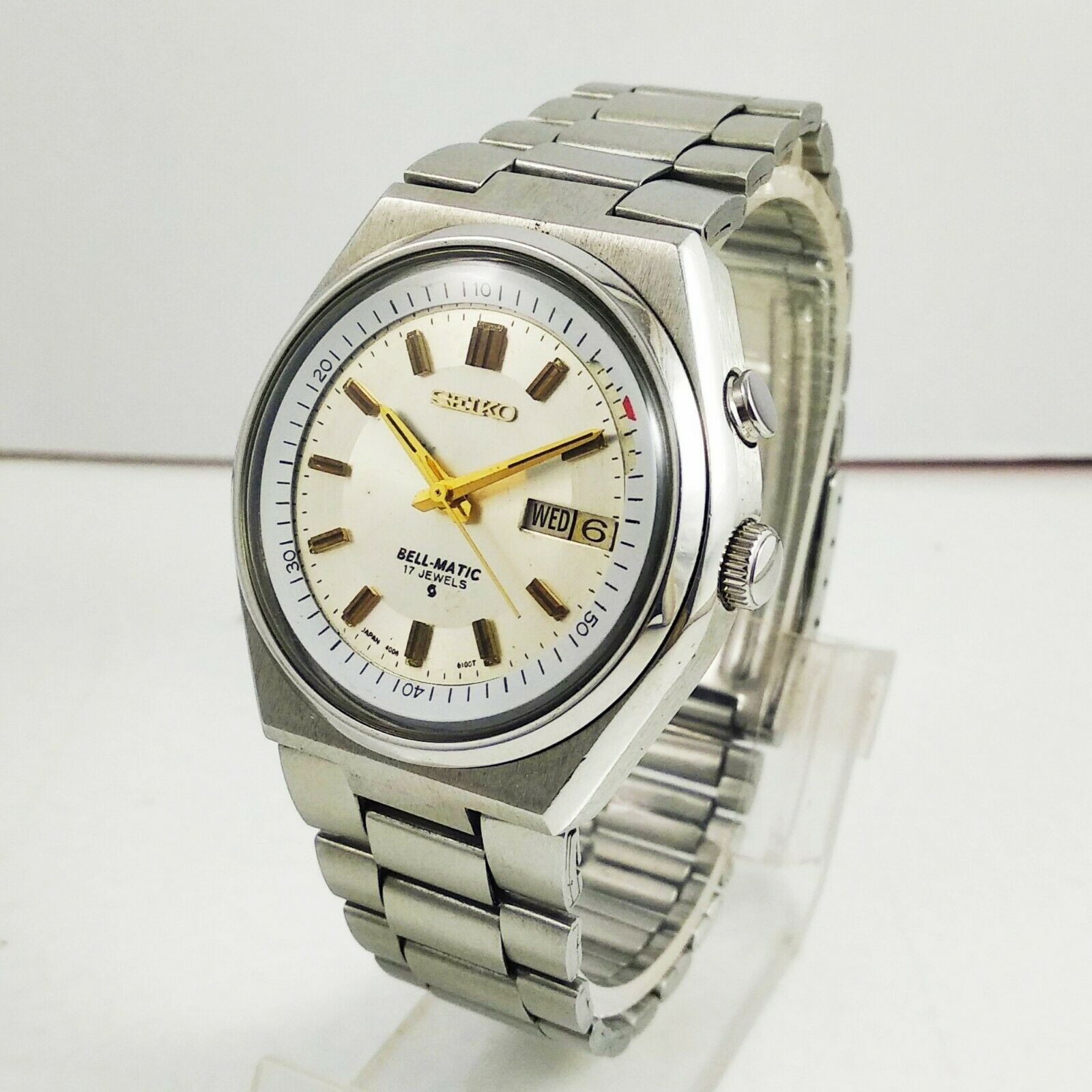 SEIKO BELL-MATIC AUTOMATIC 4006-6080 ALARM DAY AND DATE MEN 