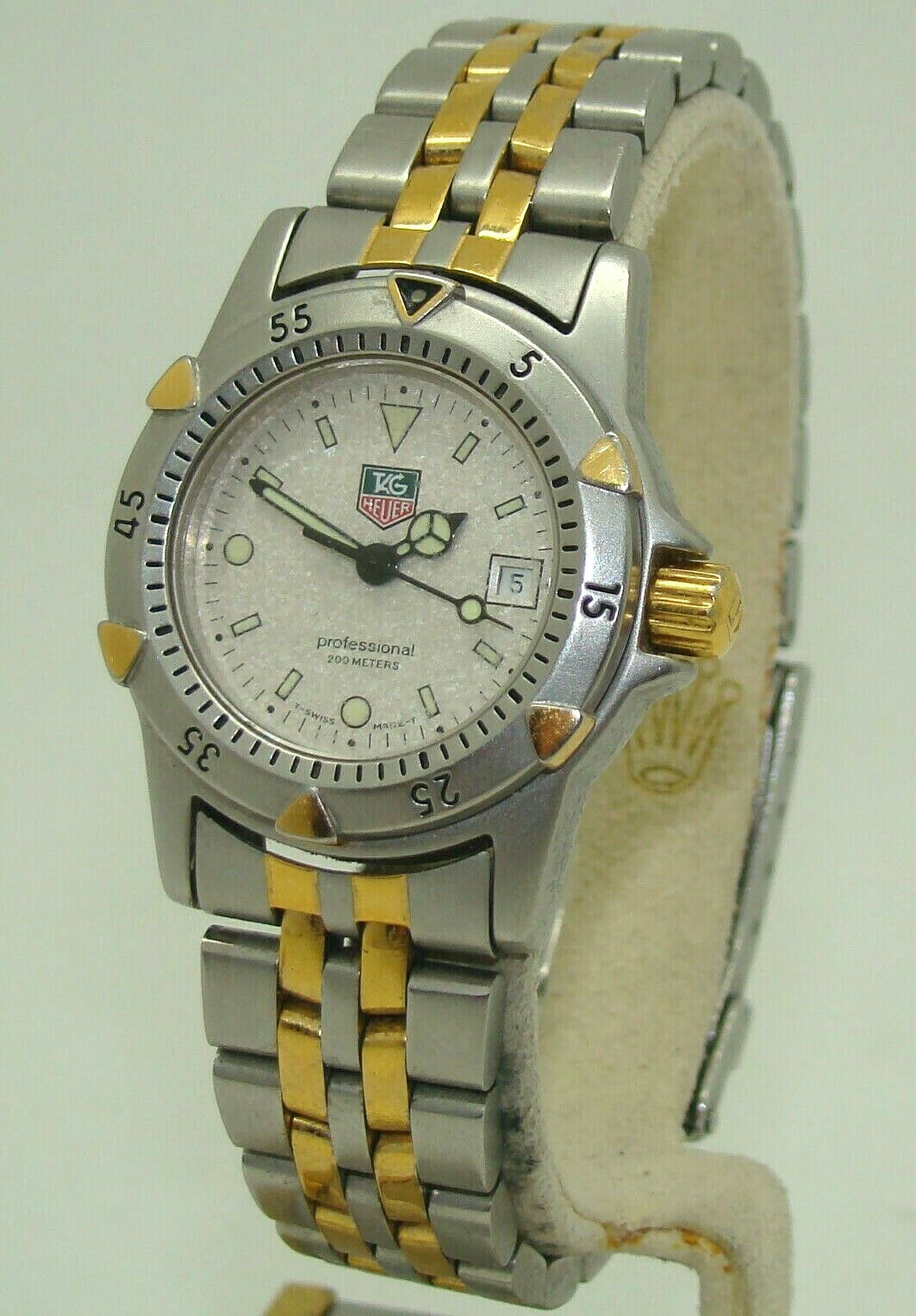 TAG HEUER WOMEN s 1500 SERIES 28mm GRANITE DIAL STAINLESS GOLD