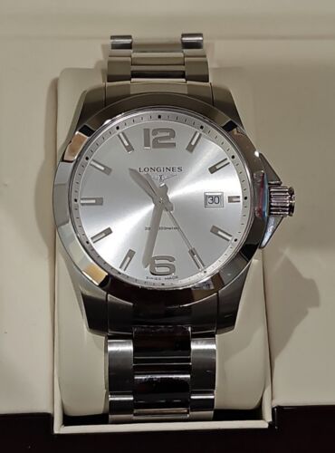 Longines Conquest Silver Dial Stainless Steel Men s 41mm Watch