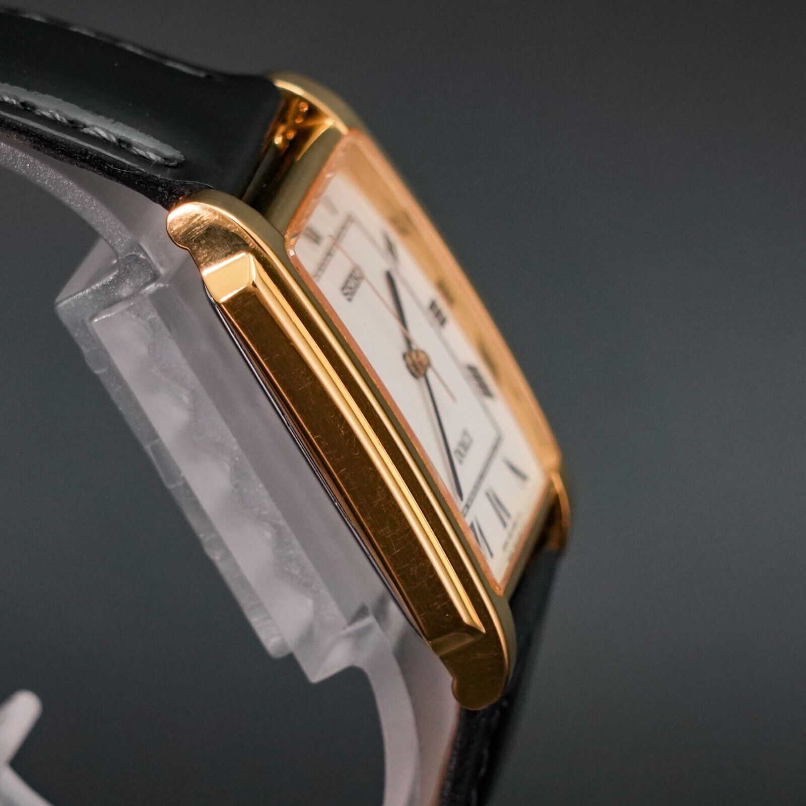 N-MINT] New BAND SEIKO Dolce 5E31-5000 Vintage Gold Tank Shape Men
