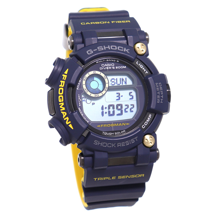 Good Condition] Casio [CASIO G-SHOCK] G-Shock Frogman Master in Navy Blue  Black Yellow Radio Solar Men's Watch Water Depth Gauge Wristwatch GWF-D1000NV-2JF  MASTER OF G FROGMAN MASTER IN NAVY BLUE [A Rank] [