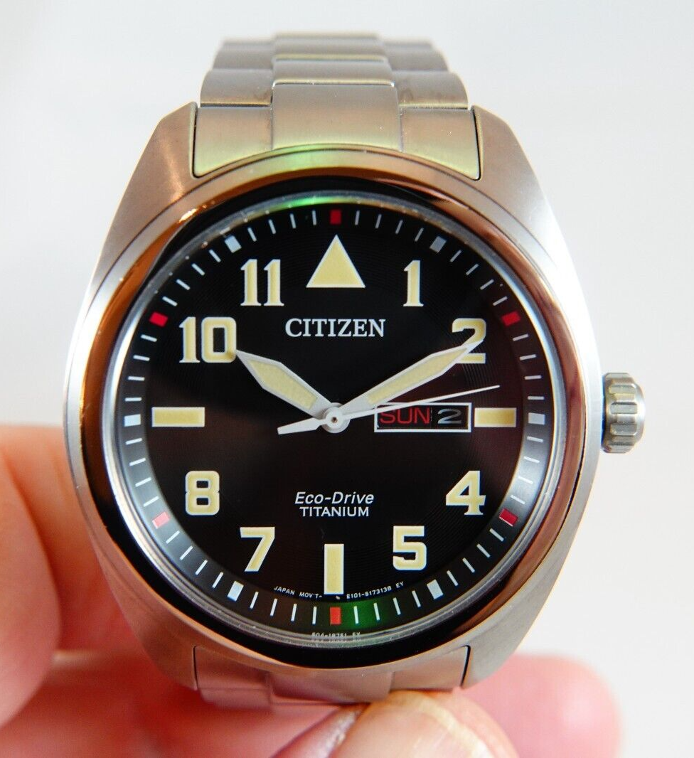 Citizen Eco-Drive Garrison Titanium Watch with Black Dial and