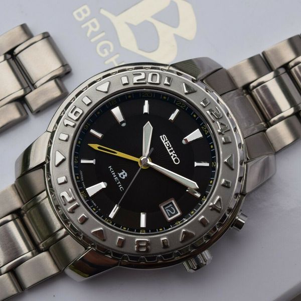 【限定モデル・現状渡し】セイコー ブライツ キネティック 5M65-0A70 Serviced Seiko Brightz Limited Edition Kinetic Watch Titanium 5M65