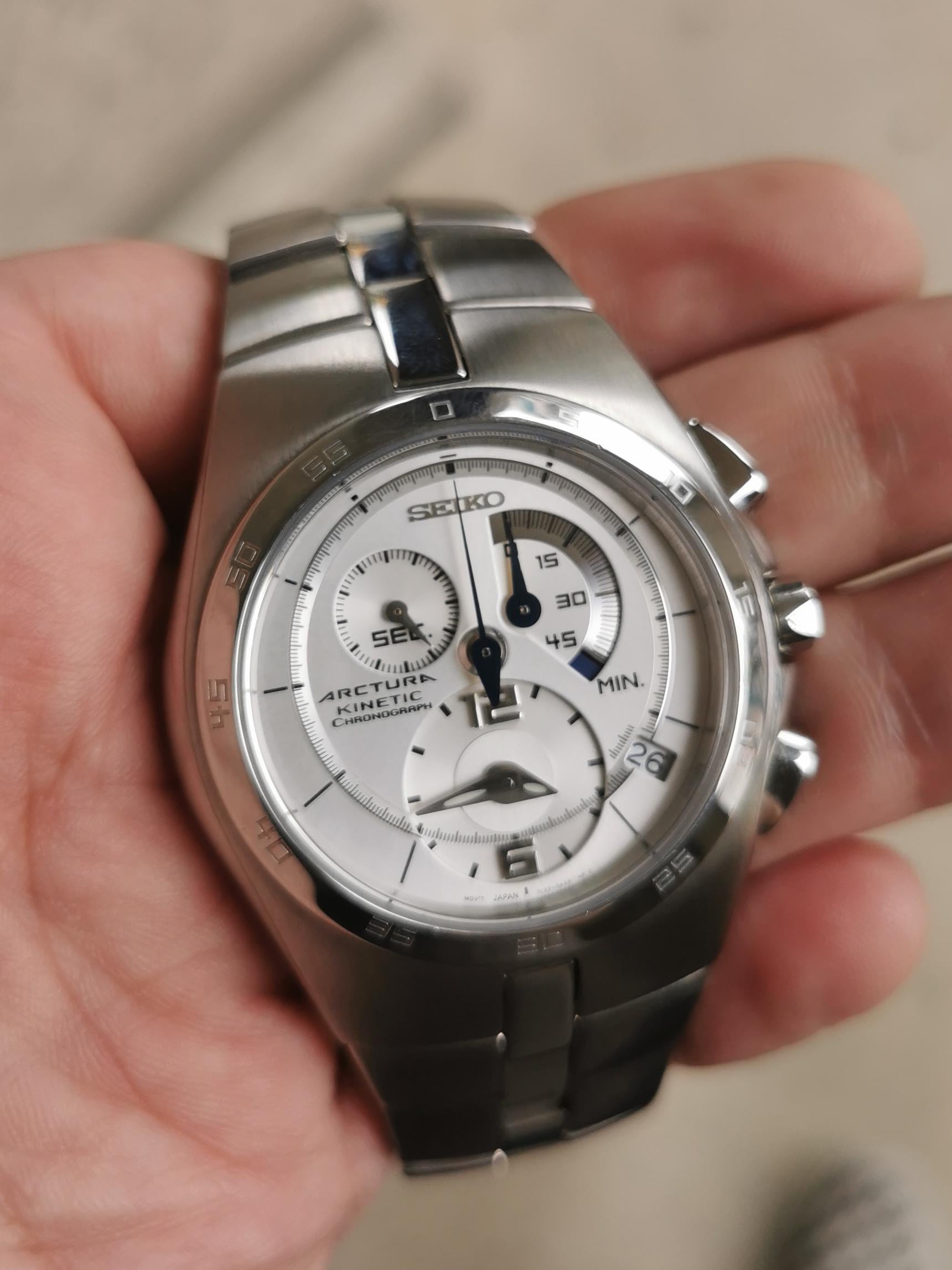 SEIKO アークチュラ 7L22-0AA0 キネティック クロノ　電池交換済み WTS] Seiko Arctura Kinetic Chronograph 7L22-0AA0 [A4] New Battery