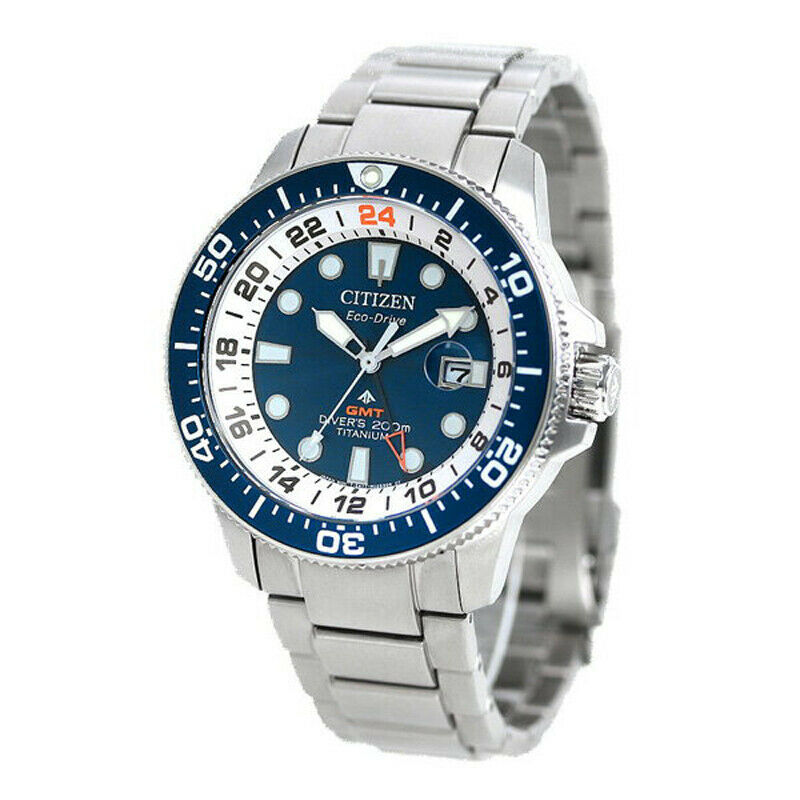 CITIZEN PROMASTER MARINE BJ7111-86L ECO-DRIVE GMT DIVER`S 200m