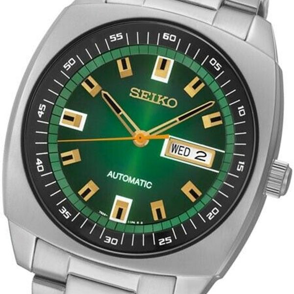 Seiko Men's Recraft Green Dial Stainless Steel Automatic Watch SNKM97