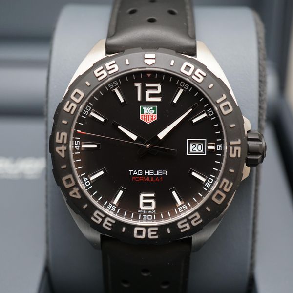Tag Heuer Formula 1 Quartz Black Dial Black Rubber Strap Watch for Men - WAZ1110.FT8023 main image 1