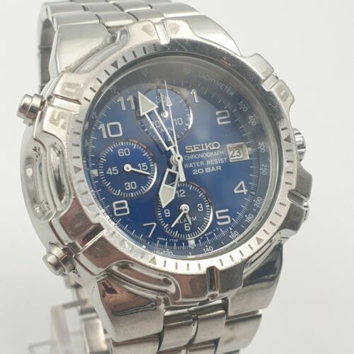 定番の中古商品 SEIKO VINTAGE CHRONOGRAPH 7T32-6k40 CHUNKY DIVERS WATCH 時計