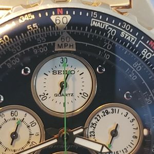 Vintage SEIKO 7T34-6A09 Flightmaster Chrono. Mens Watch Ex. Manual + Orig  Box | WatchCharts