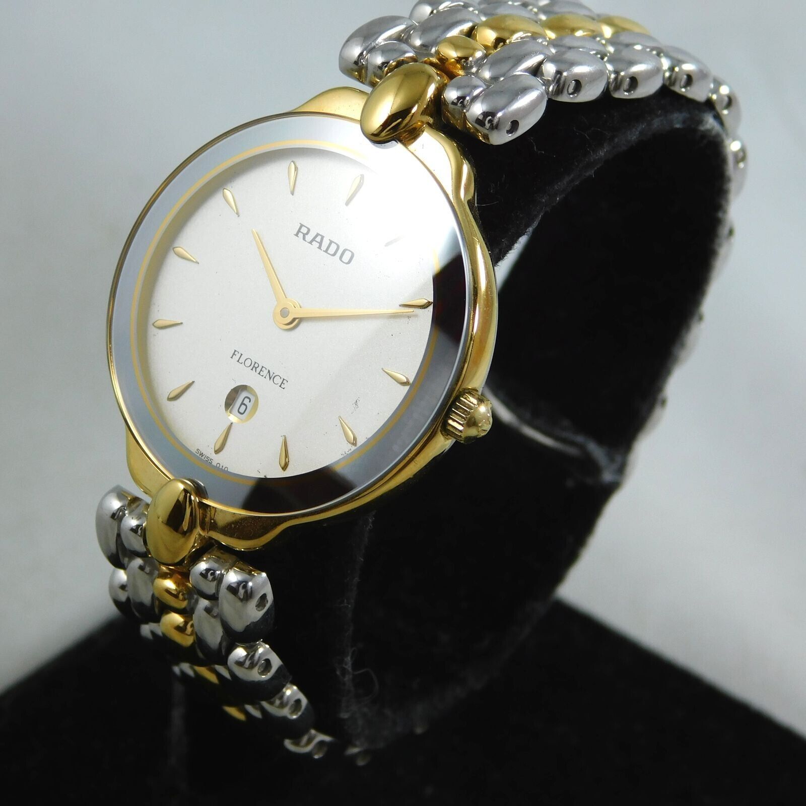 RADO FLORENCE 160.3664.2 DATE GOLD SILVER BOY'S VINTAGE WATCH