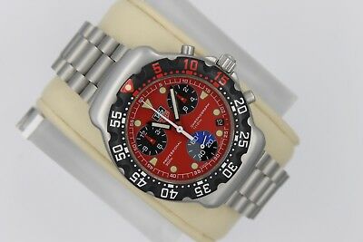 NEW Tag Heuer Red CA1215.BA0493 Chronograph Watch Mens SS CA1210