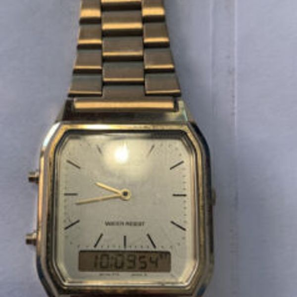 Casio AQ-230GA-9D Montre numérique analogique vintage en acier