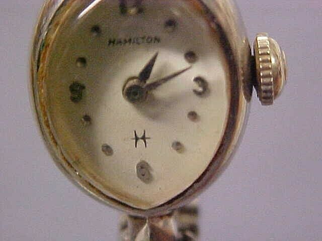 vtg Oval Face HAMILTON lady's watch 10k RGP bezel stainless back