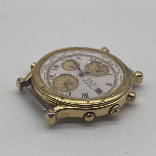 Montre Vintage Seiko Age Of Discovery 5T52-7A19 World Time Alarm - Occasion Super état