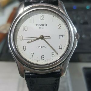 美品 メンズ　TISSOT ティソ PR50 J176/276K QZ 稼働品 Tissot 1853 PR 50 Quartz J176/276K White Dial Two Tone