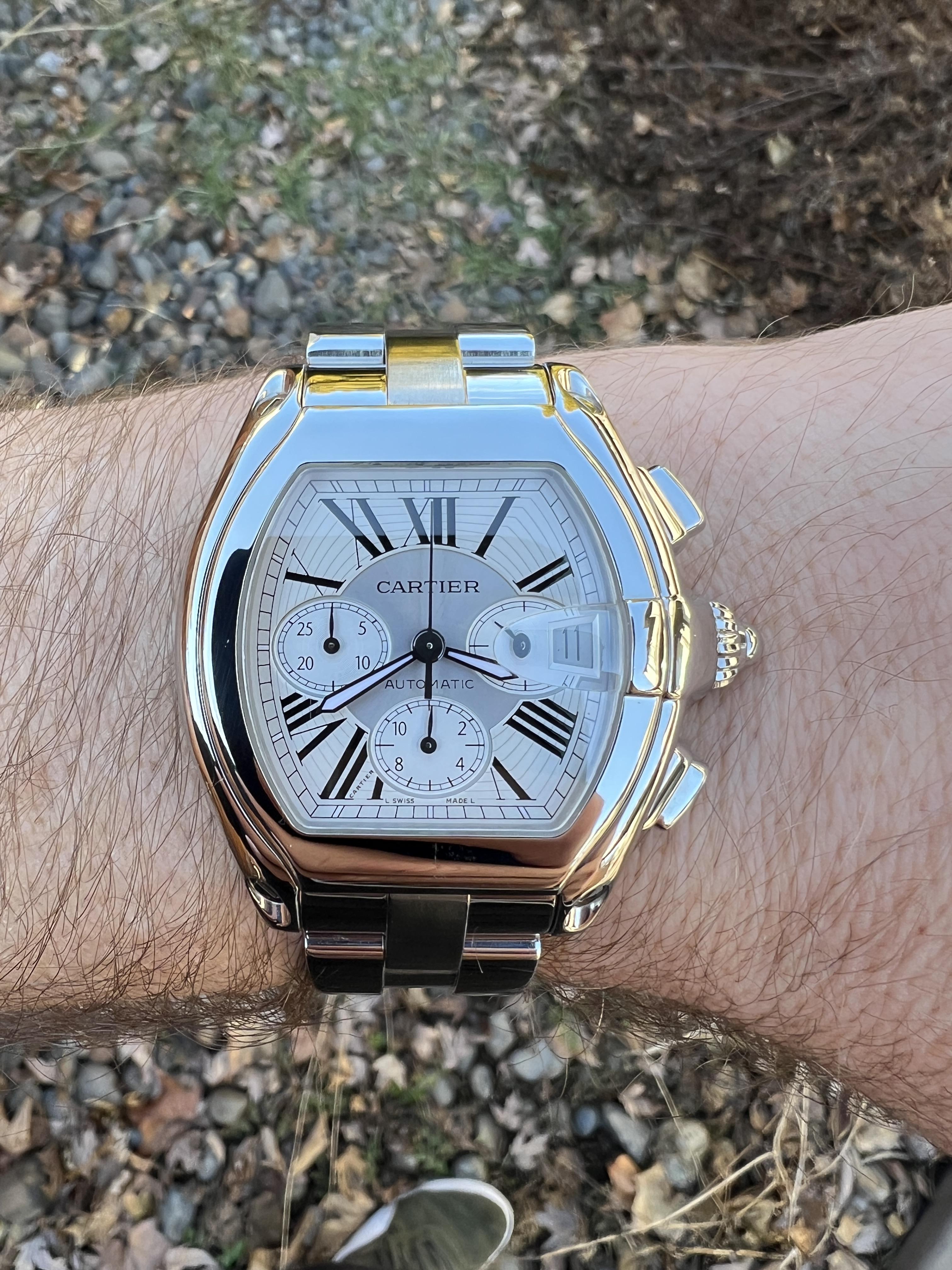 WTS Cartier Roadster Chronograph 49MM XL Silver Dial MINT