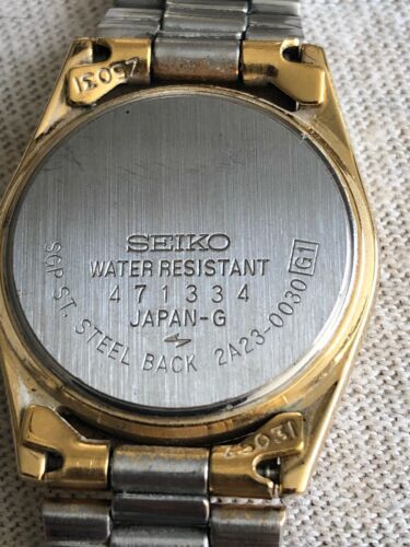 Vintage Seiko Date Day Gold Tone Quartz Wrist Watch 2A23 0030