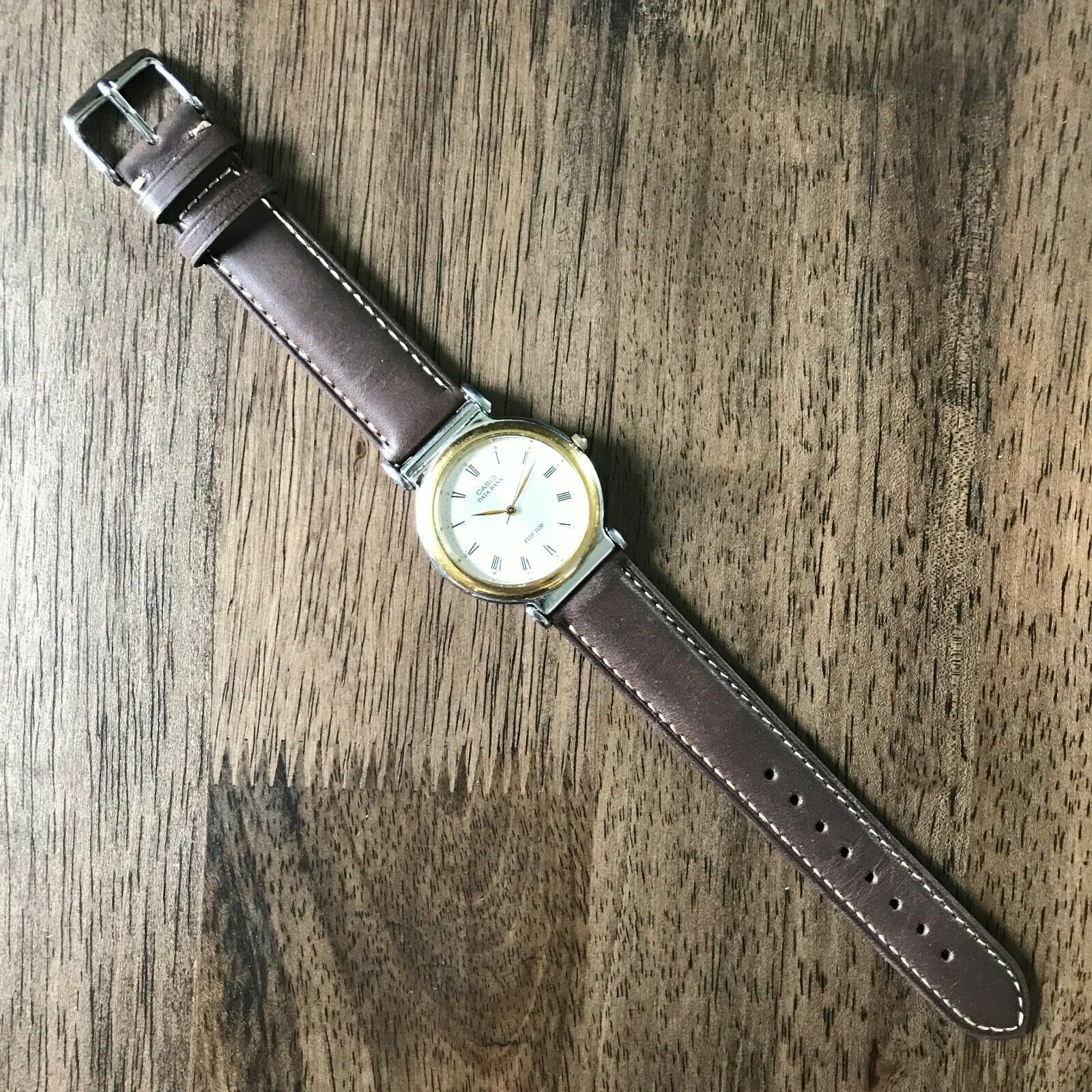 Vintage 1992 Casio IA-1000 Data Bank Flip Top Ana-Digi Watch Japan 