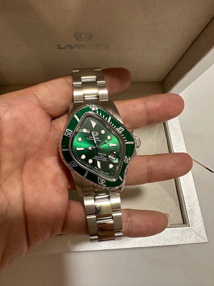 が販売されているので LAARVEE PEA001 GREEN crashed submariner - 時計