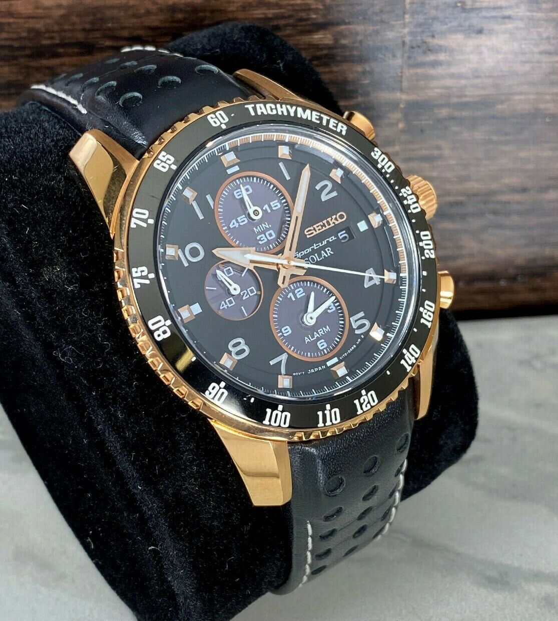 seiko sportura chronograph rose gold