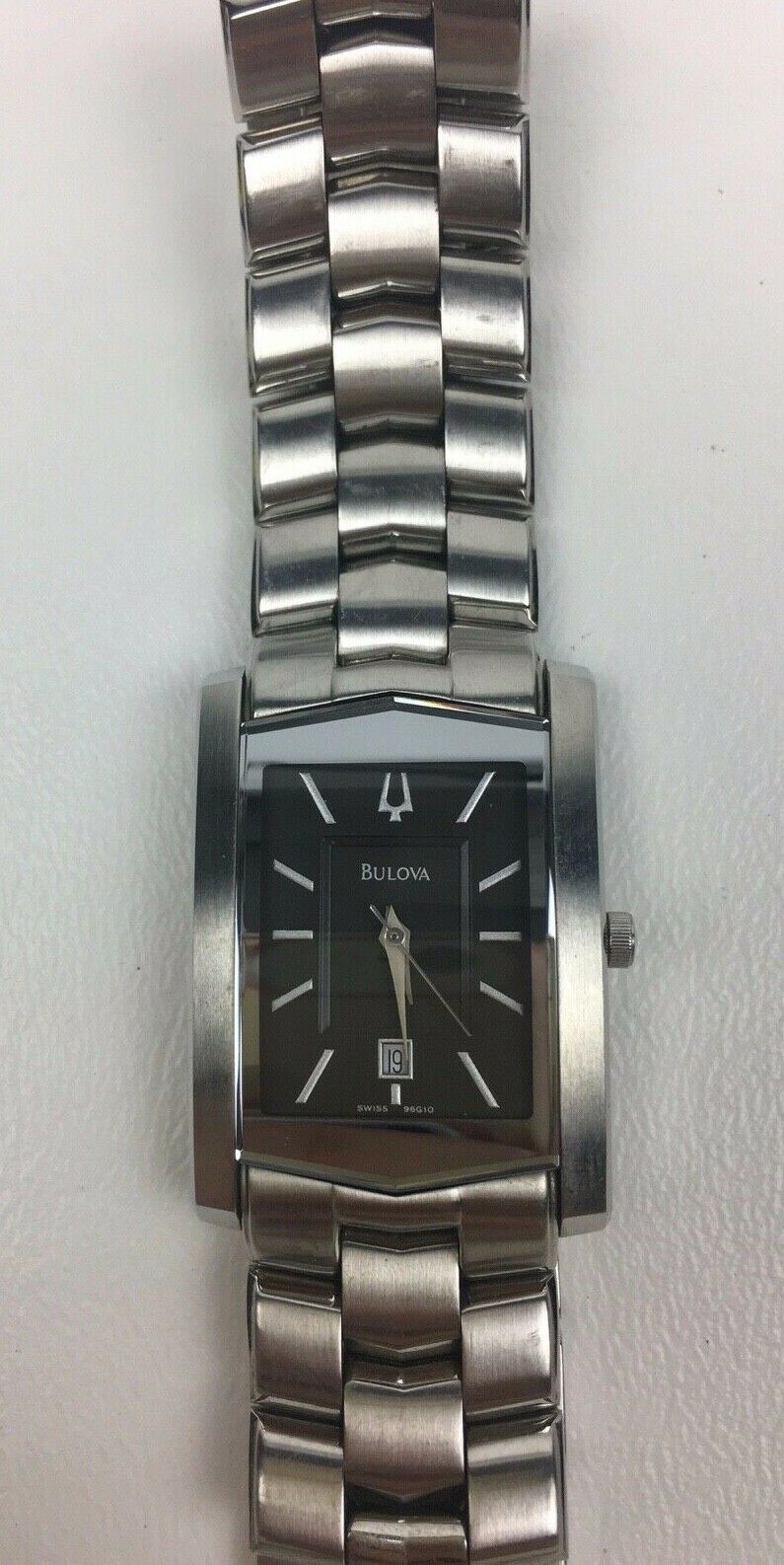 Bulova Swiss Quartz hot Stainless Steel Bracelet Men's Model 96G10 /C837288