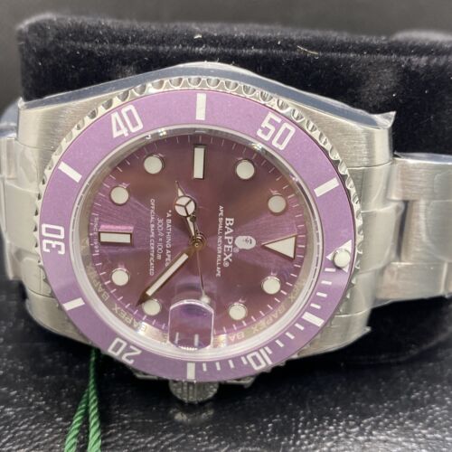 A BATHING APE BAPE Bapex Type 1 Silver Purple 2021 Watch AUTHENTIC