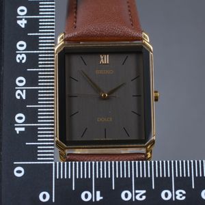 Near MINT] Vintage SEIKO Dolce 5E31-5B90 25mm Black Dial Quartz